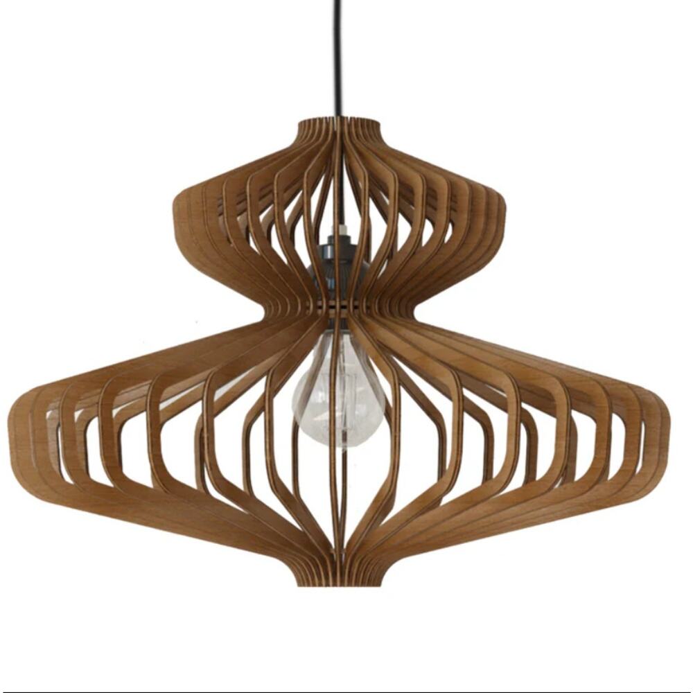 Sertao Shop Frances Modern Wood Pendant‎ Light Natural Contemporary